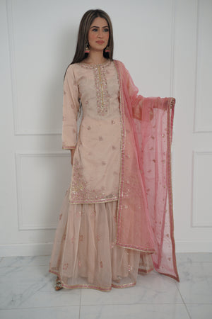 Tehwar - Luxury Organza Outfit with Organza Dupatta and Gharara - Ready to Wear SD247  - Eid Volume 1