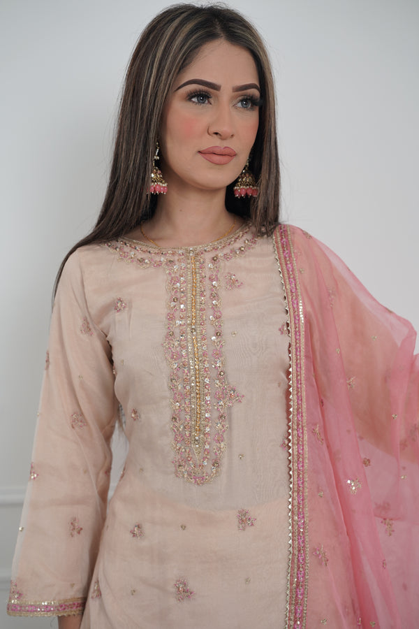 Tehwar - Luxury Organza Outfit with Organza Dupatta and Gharara - Ready to Wear SD247  - Eid Volume 1