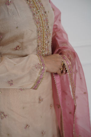 Tehwar - Luxury Organza Outfit with Organza Dupatta and Gharara - Ready to Wear SD247  - Eid Volume 1