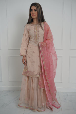 Tehwar - Luxury Organza Outfit with Organza Dupatta and Gharara - Ready to Wear SD247  - Eid Volume 1