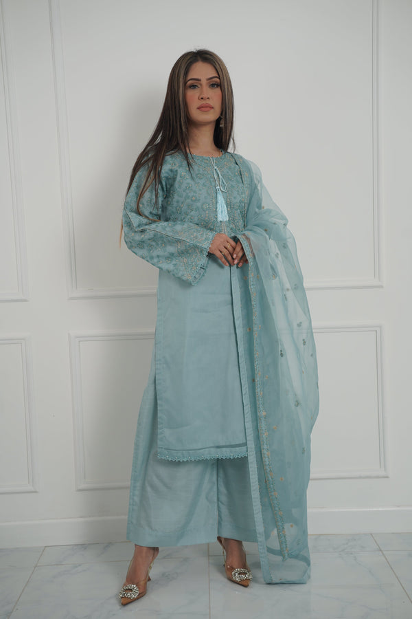 Tehwar - Luxury Organza Outfit with Organza Dupatta - Ready to Wear MC286- Eid Volume 4