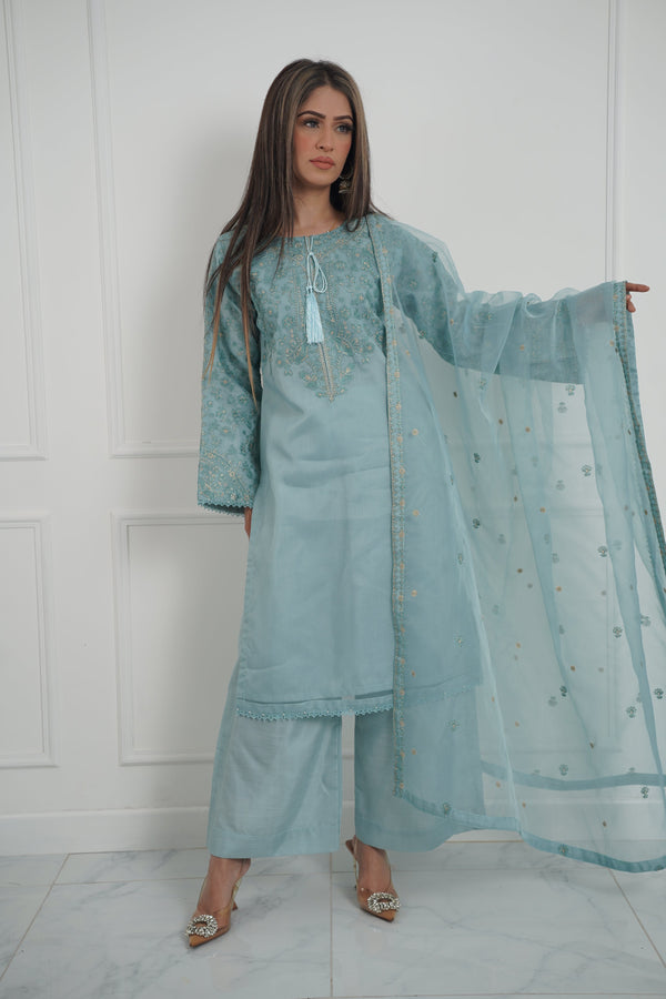 Tehwar - Luxury Organza Outfit with Organza Dupatta - Ready to Wear MC286- Eid Volume 4