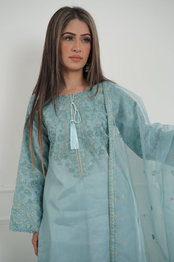 Tehwar - Luxury Organza Outfit with Organza Dupatta - Ready to Wear MC286- Eid Volume 4