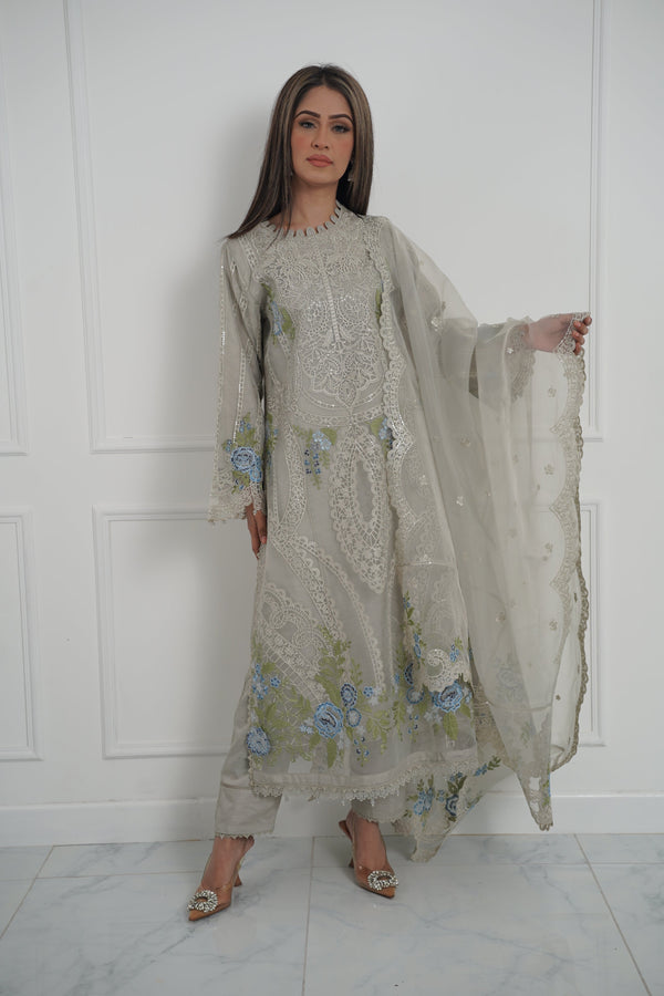 Tehwar - Luxury Organza Outfit with Organza Dupatta - Ready to Wear MC288- Eid Volume 4