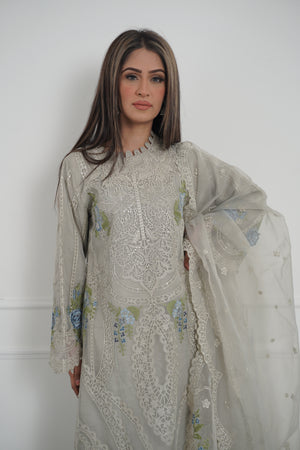Minor Damage Tehwar - Luxury Organza Outfit with Organza Dupatta - Ready to Wear