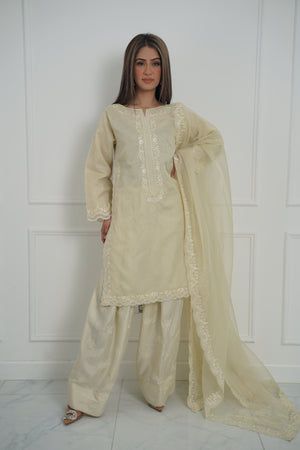Minor Damage Luxury Organza Outfit with Organza Dupatta - Ready to Wear
