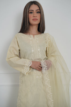 Minor Damage Luxury Organza Outfit with Organza Dupatta - Ready to Wear