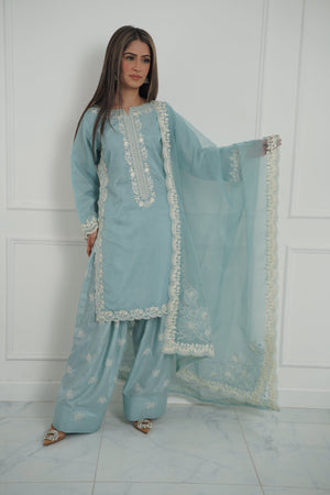 Tehwar - Luxury Organza Outfit with Organza Dupatta - Ready to Wear MC272- Eid Volume 4