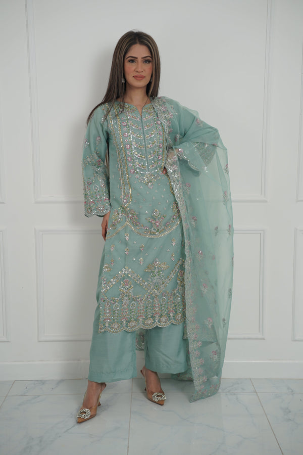 Tehwar - Luxury Organza Outfit with Organza Dupatta - Ready to Wear MC280- Eid Volume 4