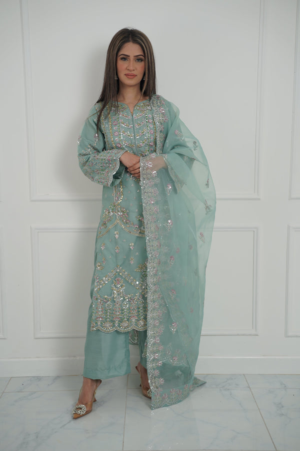 Tehwar - Luxury Organza Outfit with Organza Dupatta - Ready to Wear MC280- Eid Volume 4