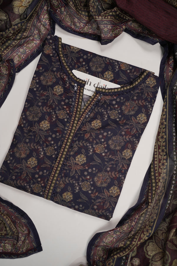 Bin Saeed Originals - Lawn Outfit with Lawn Dupatta - Ready to wear PD080
