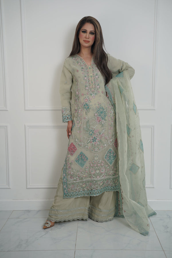 Tehwar - Luxury Organza Outfit with Organza Dupatta - Ready to Wear MC294- Eid Volume 4