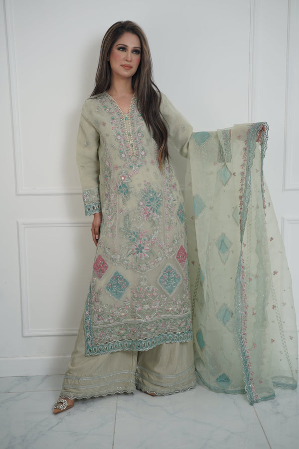 Tehwar - Luxury Organza Outfit with Organza Dupatta - Ready to Wear MC294- Eid Volume 4