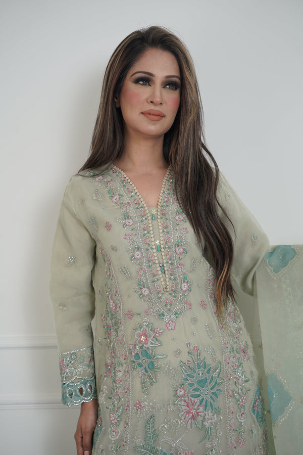 Tehwar - Luxury Organza Outfit with Organza Dupatta - Ready to Wear MC294- Eid Volume 4
