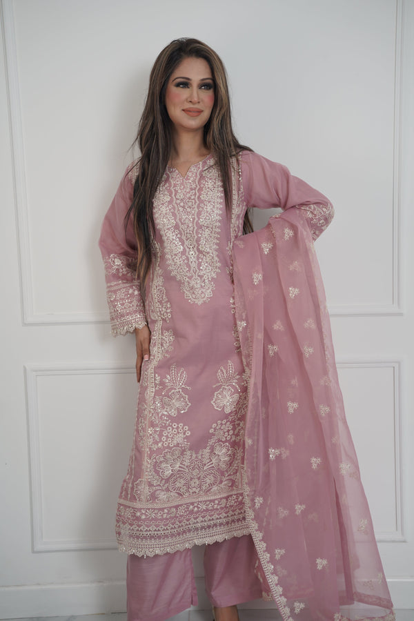 Tehwar - Luxury Organza Outfit with Organza Dupatta - Ready to Wear MC290- Eid Volume 4