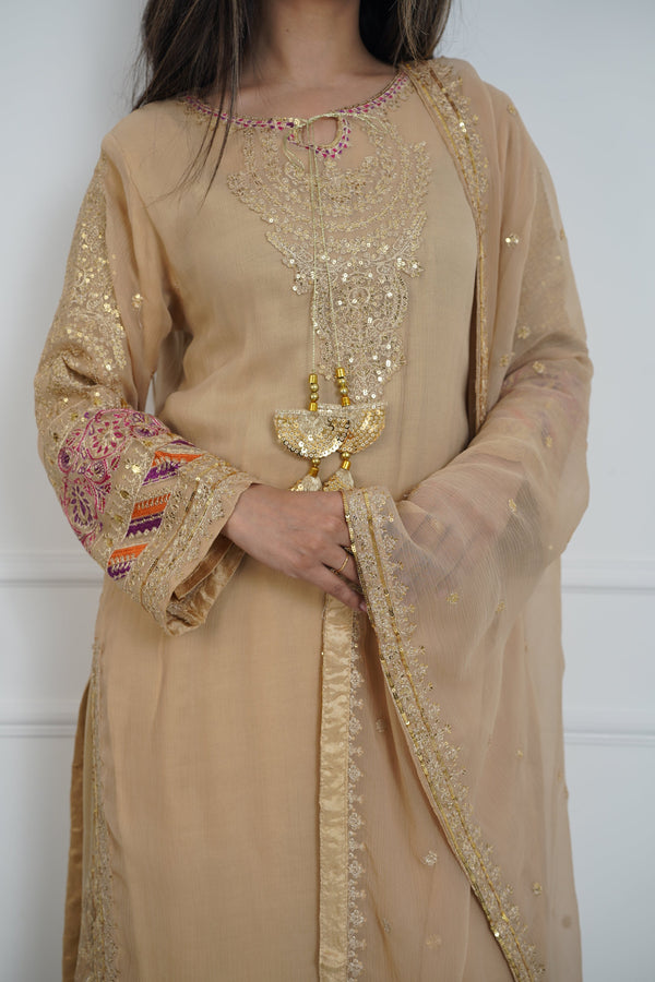 Eid outfit - Chiffon Outfit with Chiffon Dupatta and Plazzo - Ready to Wear MC299