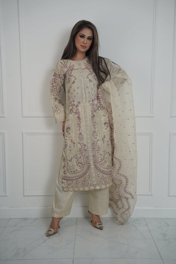 Tehwar - Luxury Organza Outfit with Organza Dupatta - Ready to Wear MC268- Eid Volume 4