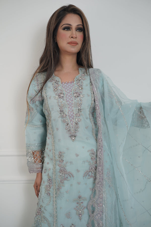 Tehwar - Luxury Organza Outfit with Organza Dupatta - Ready to Wear MC291- Eid Volume 4