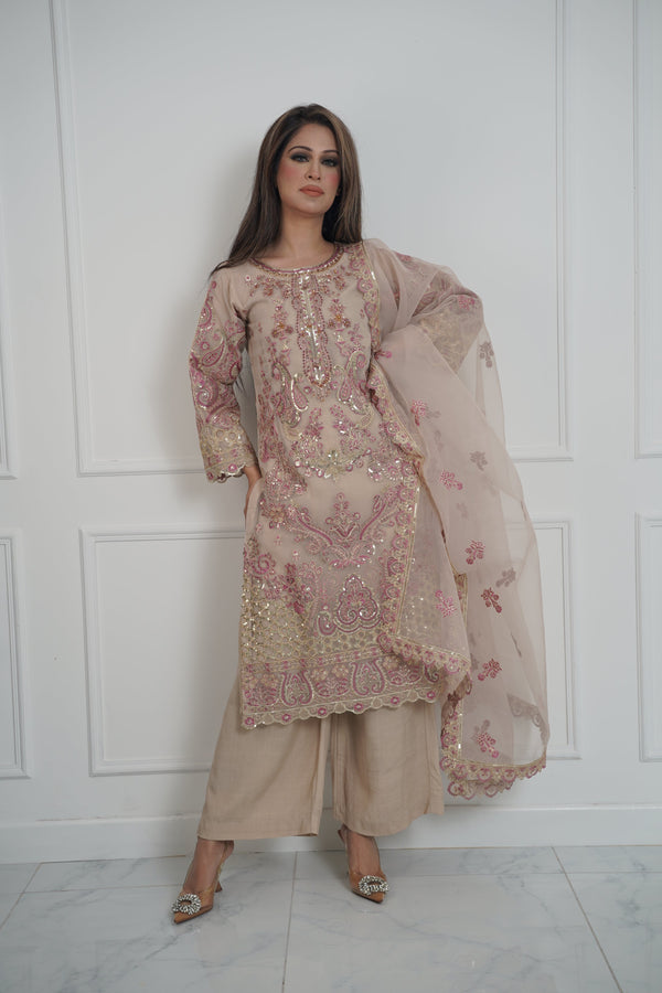 Tehwar - Luxury Organza Outfit with Organza Dupatta - Ready to Wear MC301- Eid Volume 4