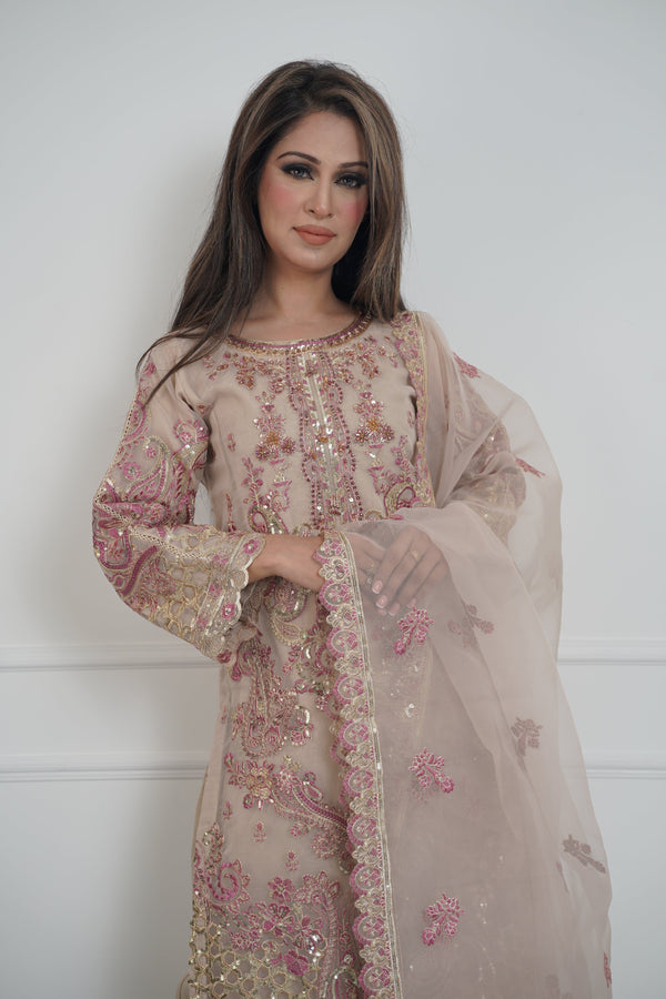 Tehwar - Luxury Organza Outfit with Organza Dupatta - Ready to Wear MC301- Eid Volume 4
