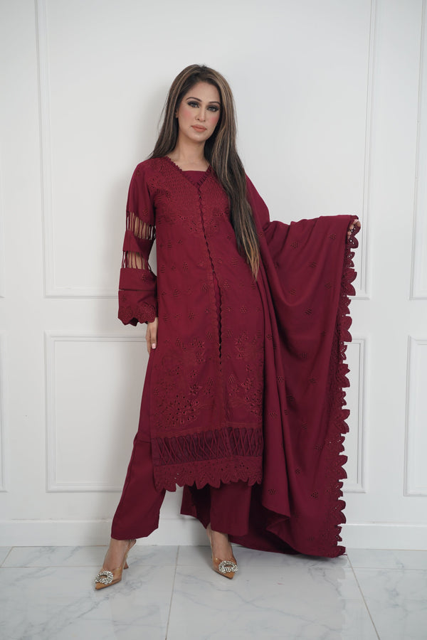 Rozi - Exclusive Wool  Outfit with Shawl - Ready to Wear - MC300- Eid Volume 3