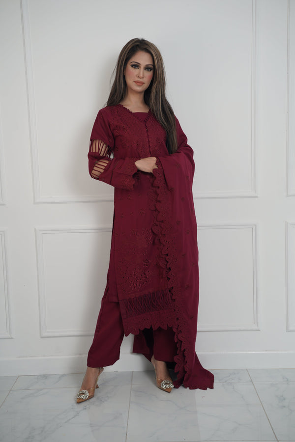 Rozi - Exclusive Wool  Outfit with Shawl - Ready to Wear - MC300- Eid Volume 3