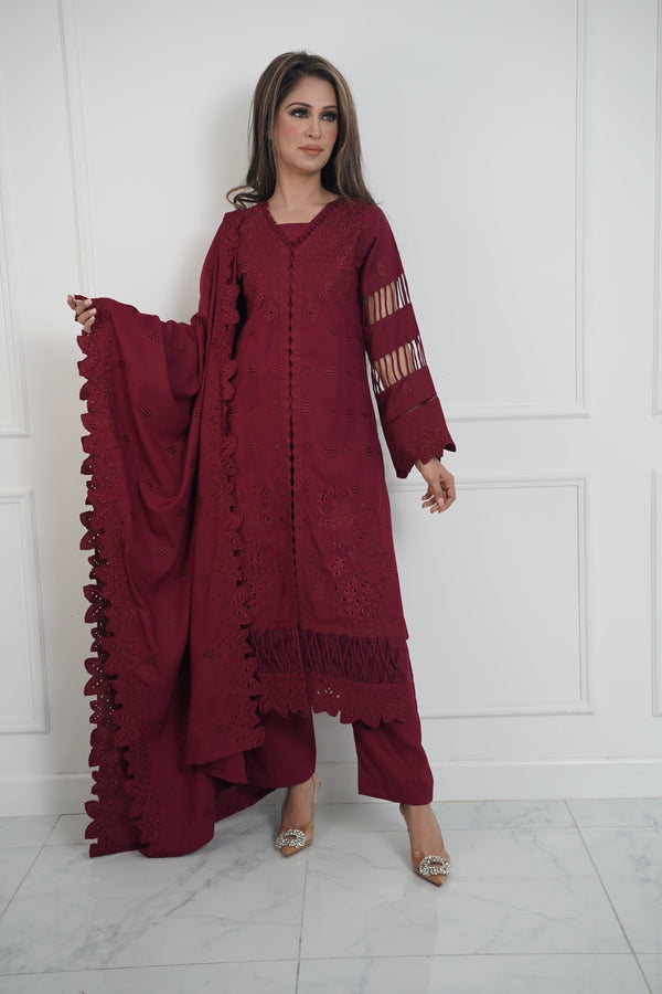 Rozi - Exclusive Wool  Outfit with Shawl - Ready to Wear - MC300- Eid Volume 3
