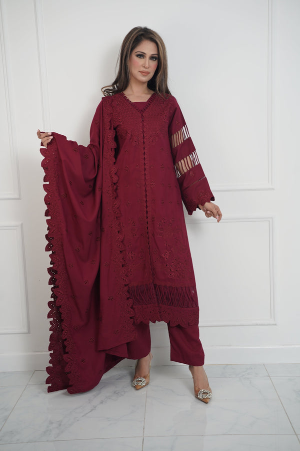 Rozi - Exclusive Wool  Outfit with Shawl - Ready to Wear - MC300- Eid Volume 3