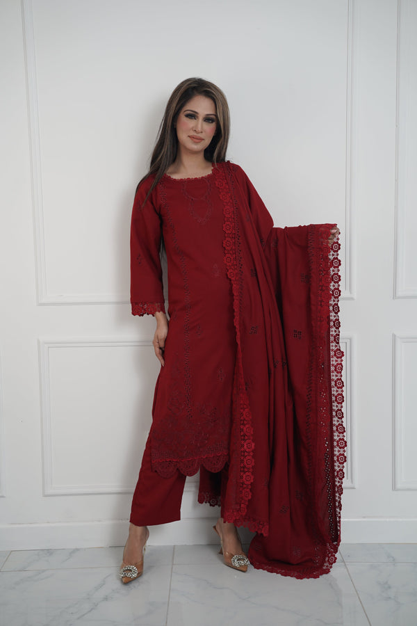 Rozi - Exclusive Wool  Outfit with Shawl - Ready to Wear -MC266- Eid Volume 3
