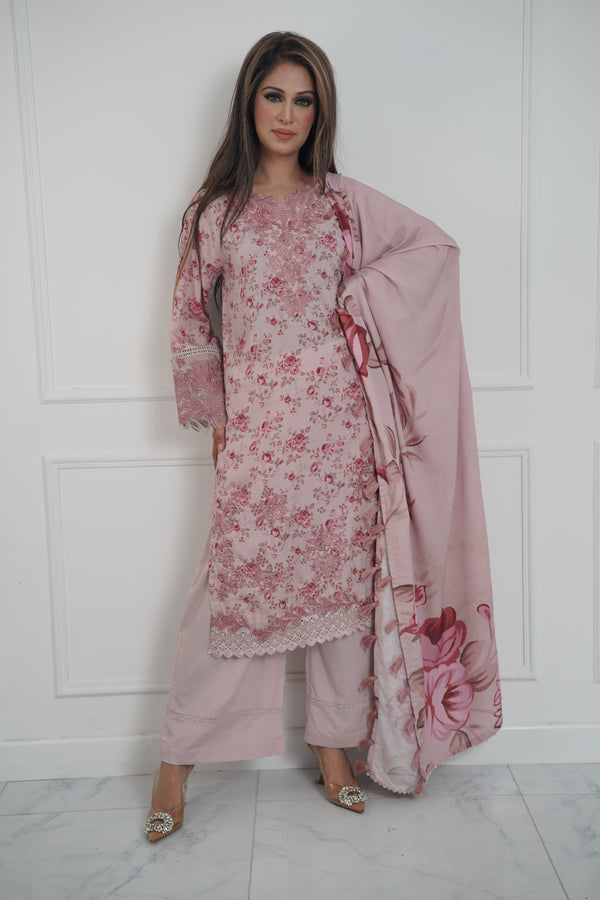 Rozi - Exclusive Karandi Outfit with Shawl - Ready to Wear -SB244 - Eid Volume 2
