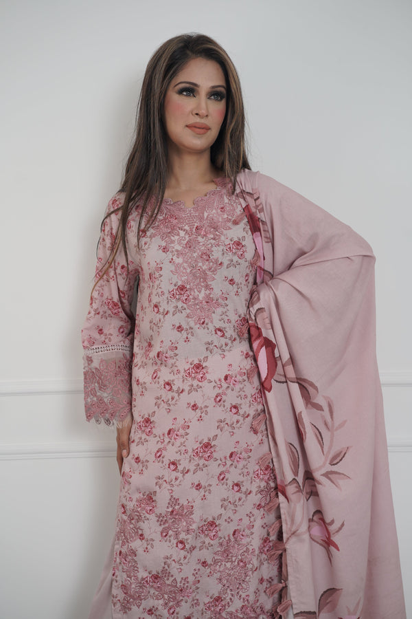 Rozi - Exclusive Karandi Outfit with Shawl - Ready to Wear -SB244 - Eid Volume 2