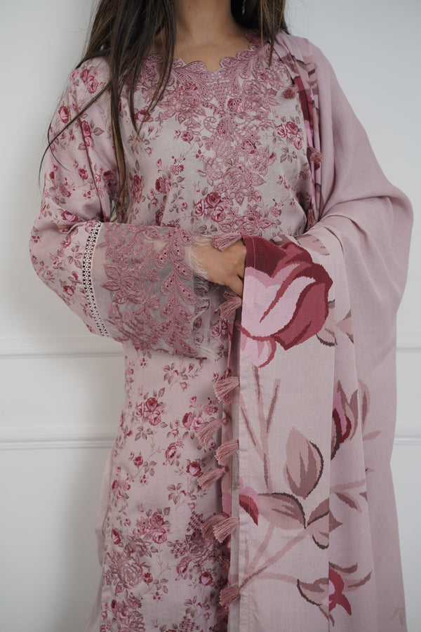 Rozi - Exclusive Karandi Outfit with Shawl - Ready to Wear -SB244 - Eid Volume 2