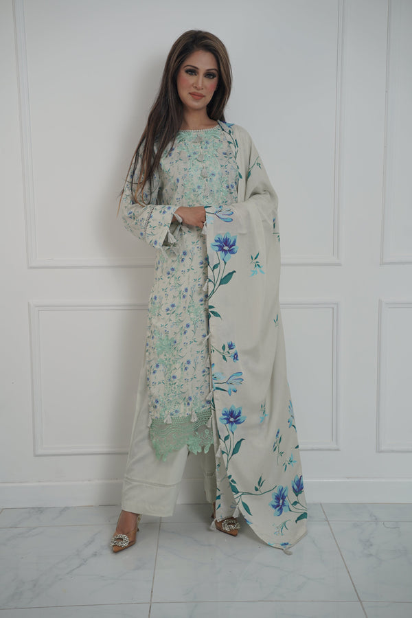 Rozi - Exclusive Karandi Outfit with Shawl - Ready to Wear - SB243 - Eid Volume 2