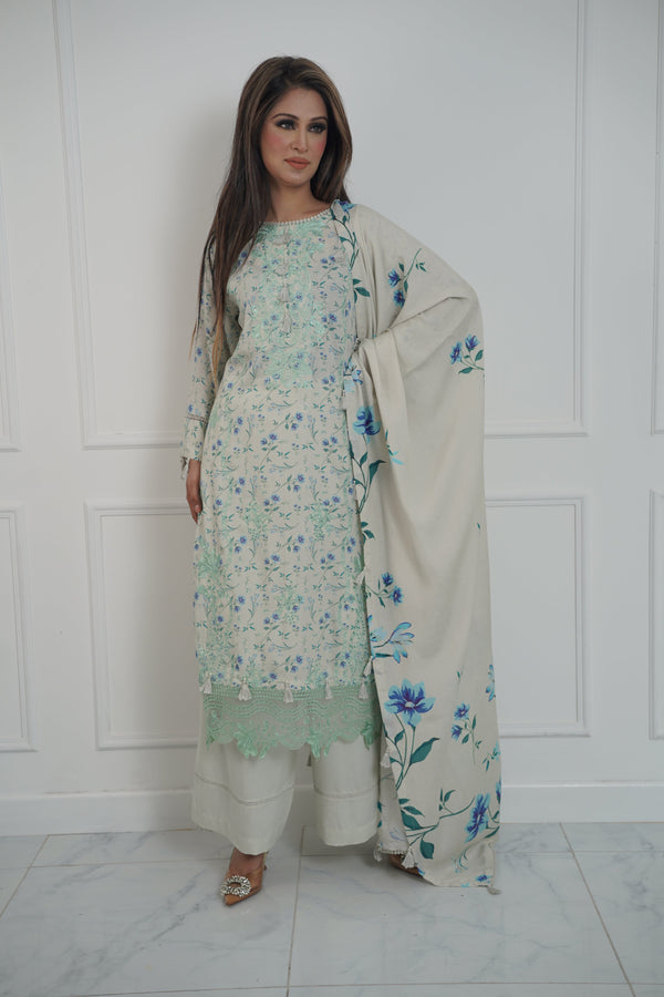 Rozi - Exclusive Karandi Outfit with Shawl - Ready to Wear - SB243 - Eid Volume 2