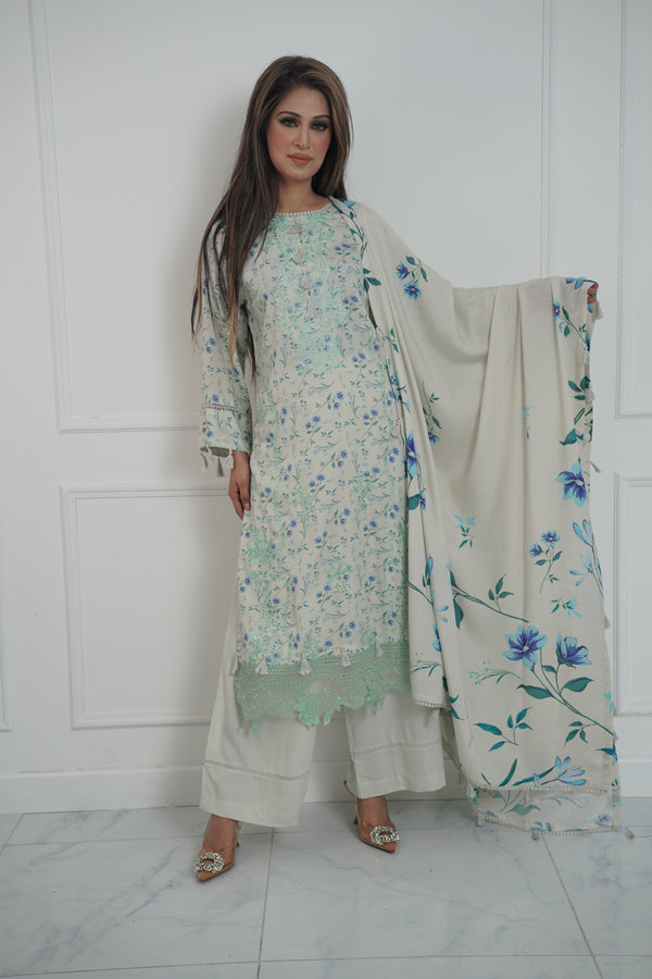 Rozi - Exclusive Karandi Outfit with Shawl - Ready to Wear - SB243 - Eid Volume 2
