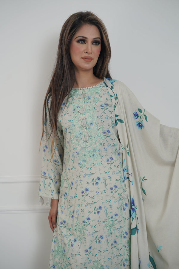 Rozi - Exclusive Karandi Outfit with Shawl - Ready to Wear - SB243 - Eid Volume 2