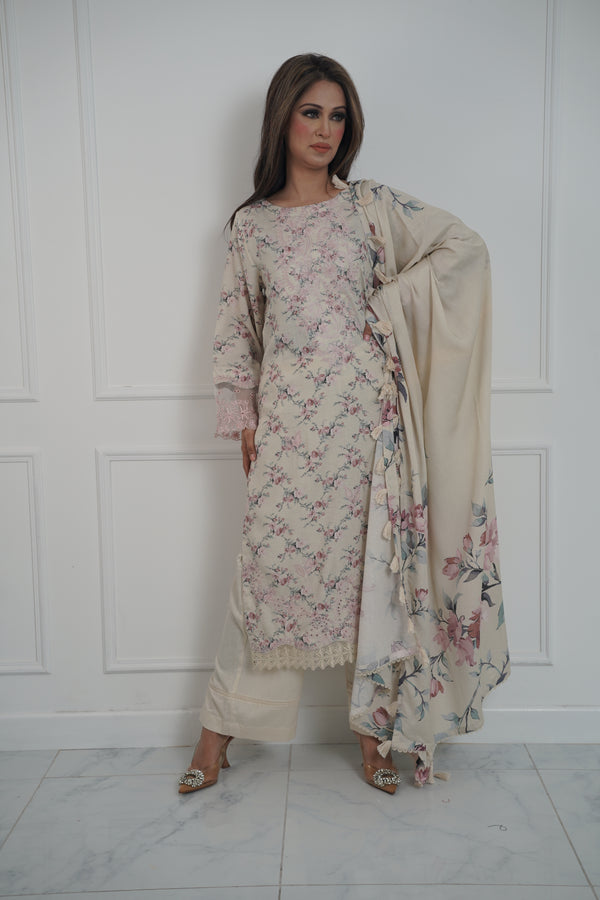 Rozi - Exclusive Karandi Outfit with Shawl - Ready to Wear -SD248 - Eid Volume 2
