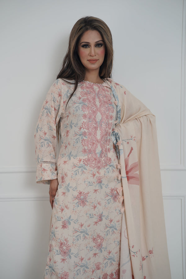 Rozi - Exclusive Karandi Outfit with Shawl - Ready to Wear -MC258 - Eid Volume 2