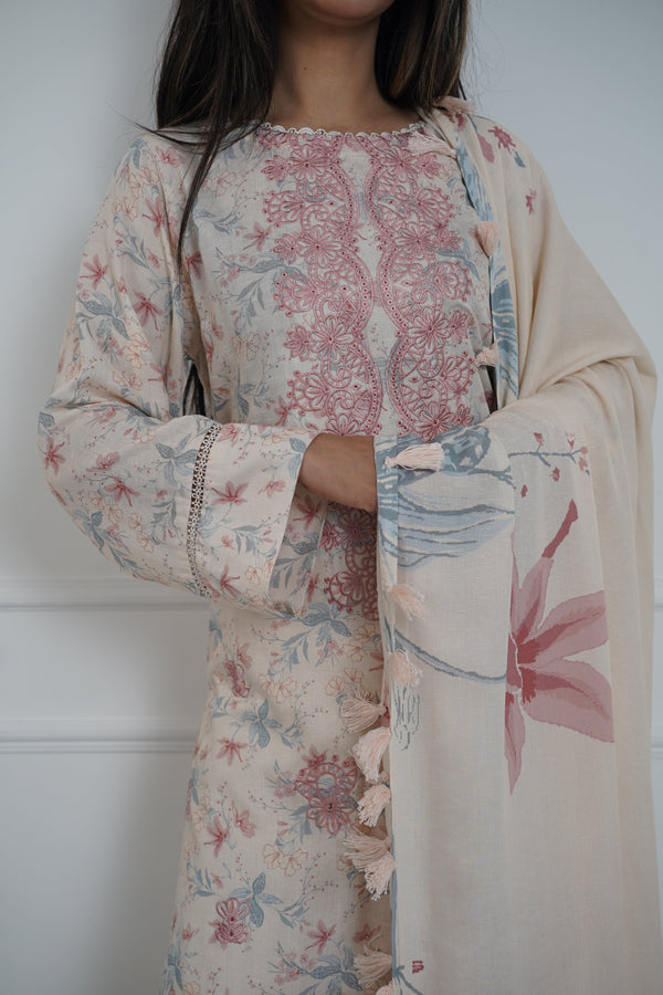 Rozi - Exclusive Karandi Outfit with Shawl - Ready to Wear -MC258 - Eid Volume 2