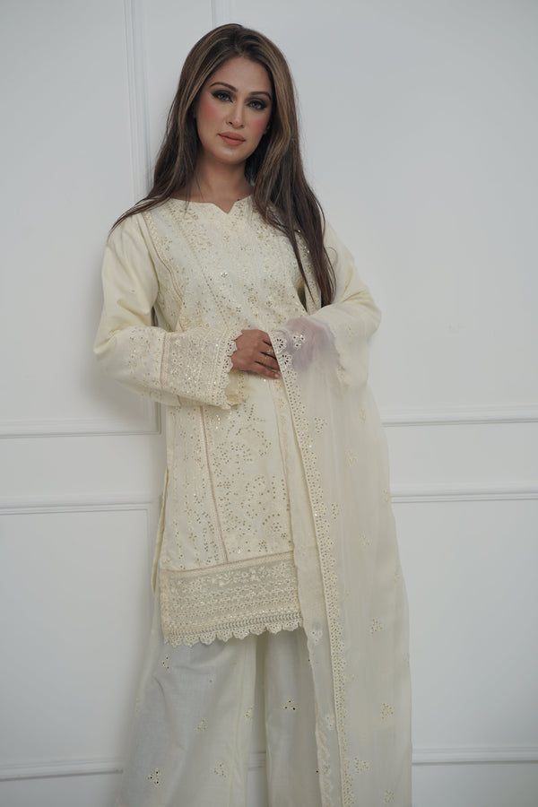 Rozi  - Exclusive Cotton  Outfit with Dupatta - Ready to Wear - MC337- Eid Volume 5