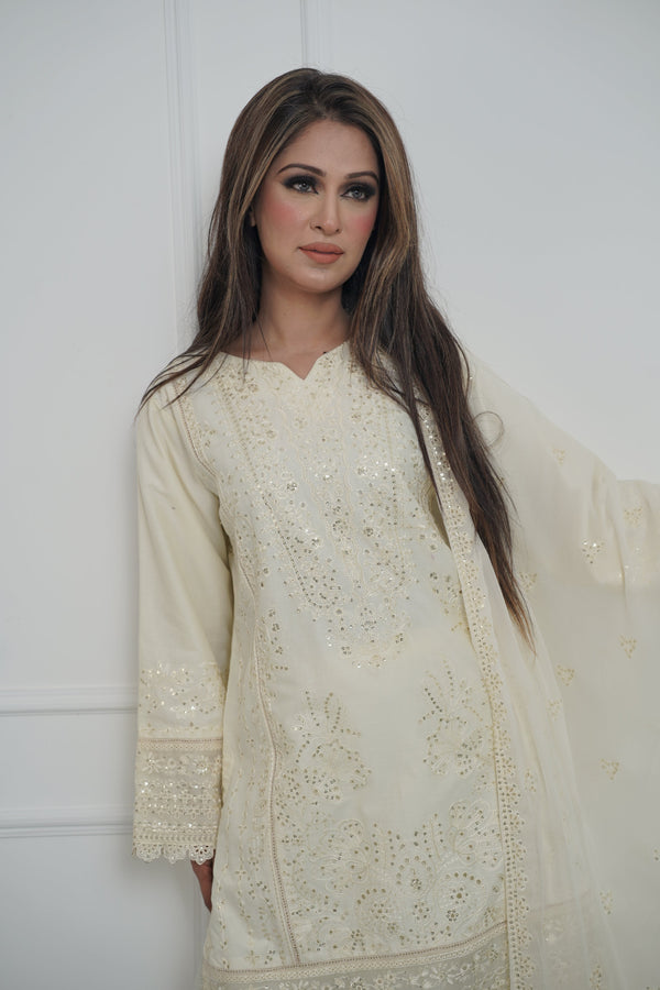 Rozi  - Exclusive Cotton  Outfit with Dupatta - Ready to Wear - MC337- Eid Volume 5