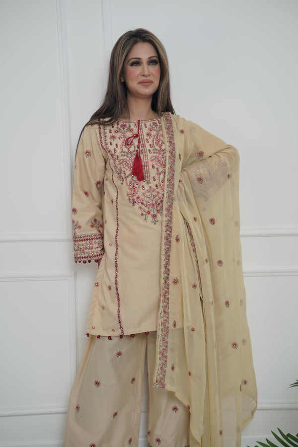 Rozi  - Exclusive Cotton  Outfit with Dupatta - Ready to Wear - MC340- Eid Volume 5