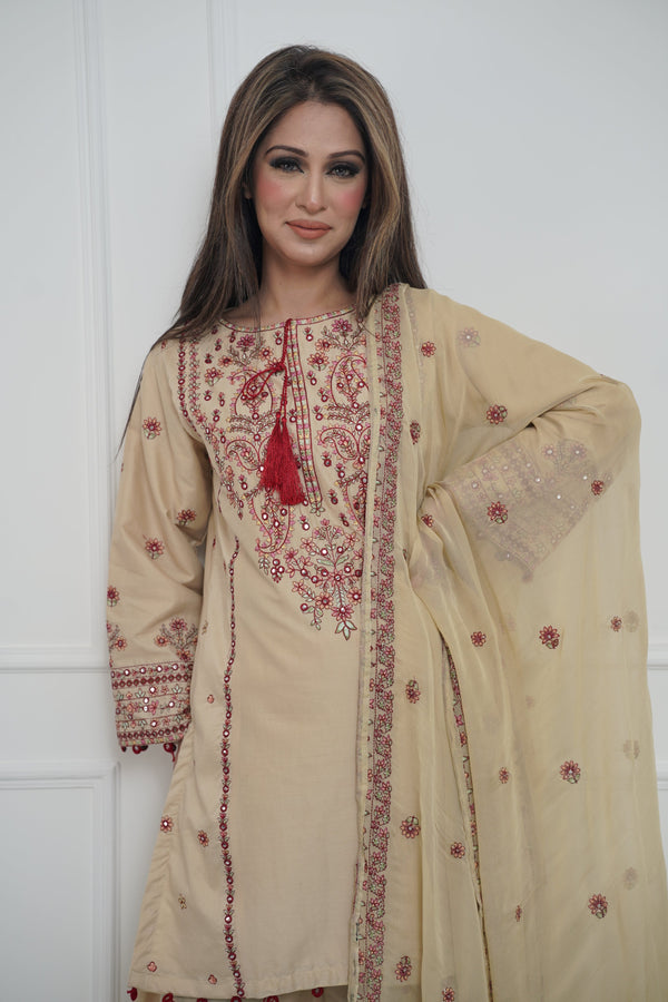 Rozi  - Exclusive Cotton  Outfit with Dupatta - Ready to Wear - MC340- Eid Volume 5