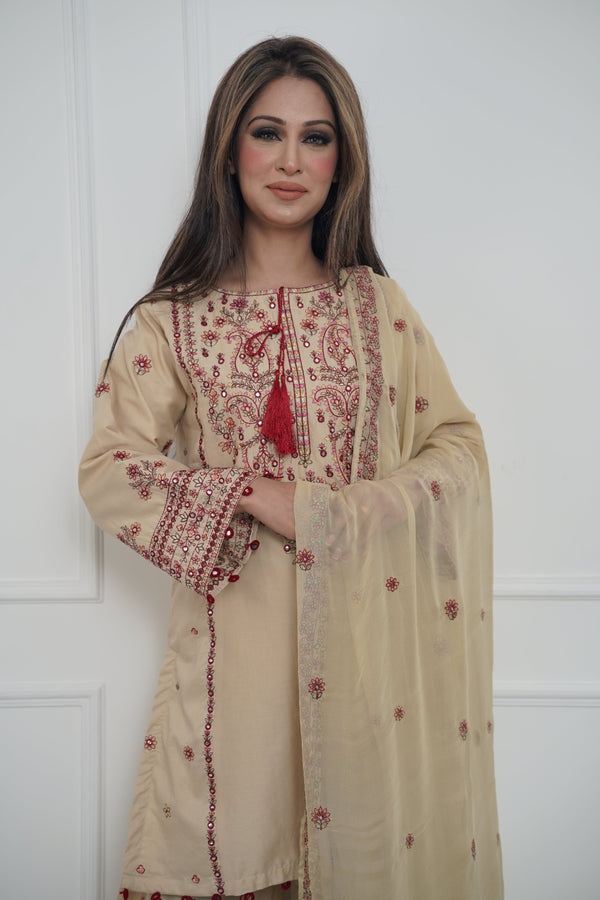 Rozi  - Exclusive Cotton  Outfit with Dupatta - Ready to Wear - MC340- Eid Volume 5