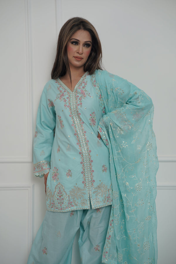 Rozi  - Exclusive Cotton  Outfit with Dupatta - Ready to Wear - MC341- Eid Volume 5