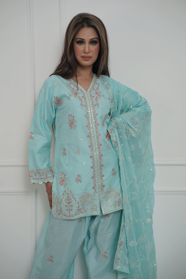 Rozi  - Exclusive Cotton  Outfit with Dupatta - Ready to Wear - MC341- Eid Volume 5