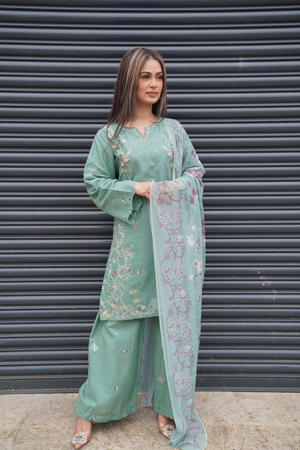 Rozi  - Exclusive Cotton  Outfit with Dupatta - Ready to Wear - MC351- Eid Volume 5