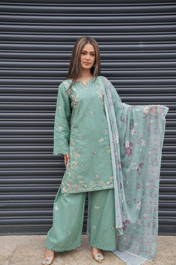 Rozi  - Exclusive Cotton  Outfit with Dupatta - Ready to Wear - MC351- Eid Volume 5