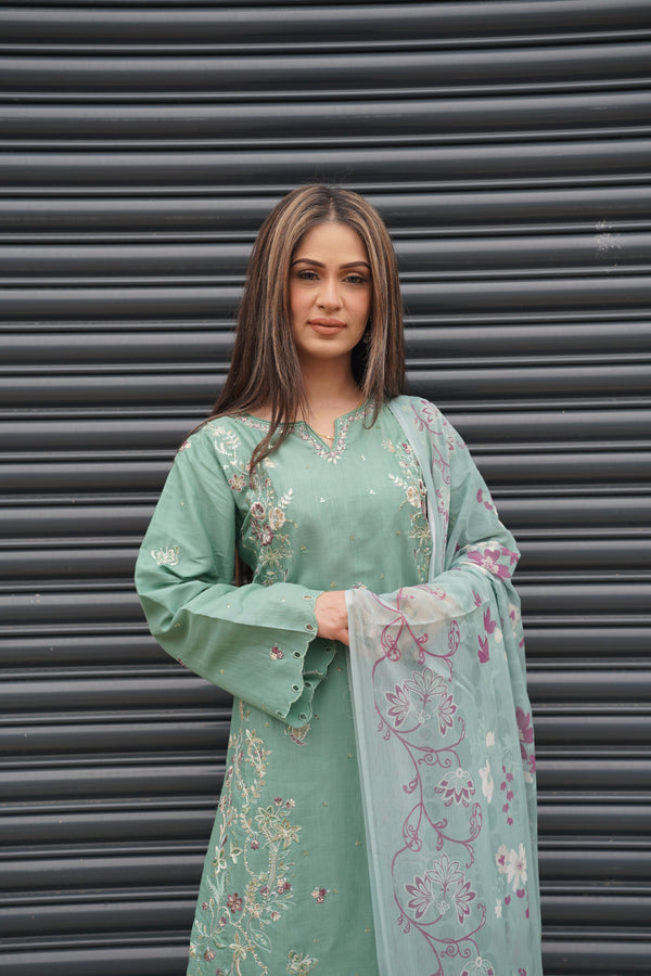 Rozi  - Exclusive Cotton  Outfit with Dupatta - Ready to Wear - MC351- Eid Volume 5