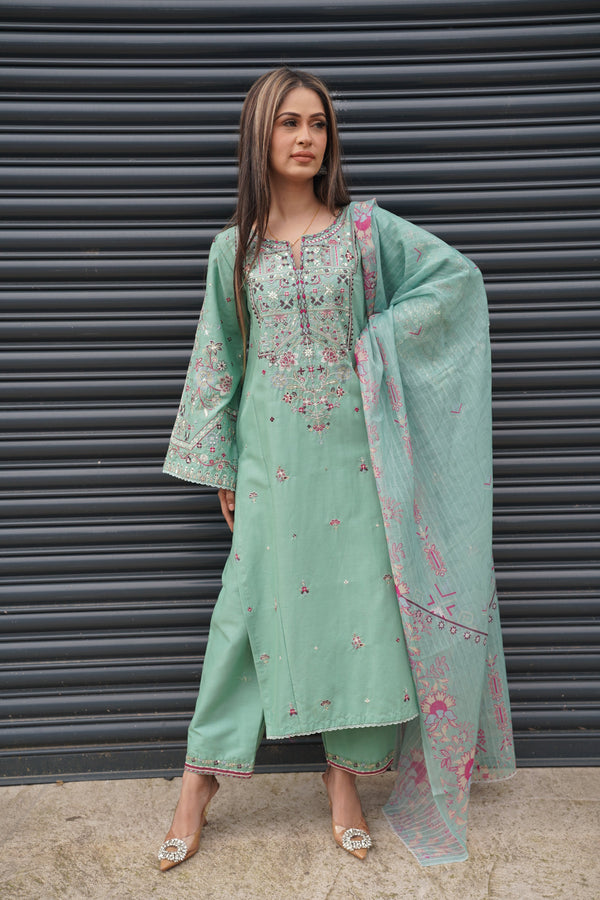 Rozi - Exclusive Cotton  Outfit with Dupatta - Ready to Wear - MC320- Eid Volume 5